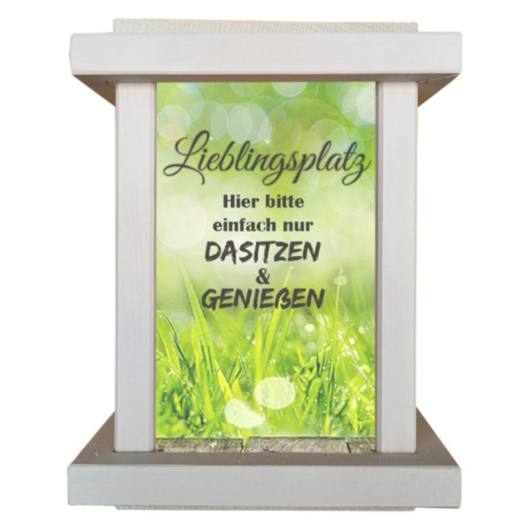 Lieblingsplatz Fertiglaterne - Weiße Gratenlaterne aus Holz