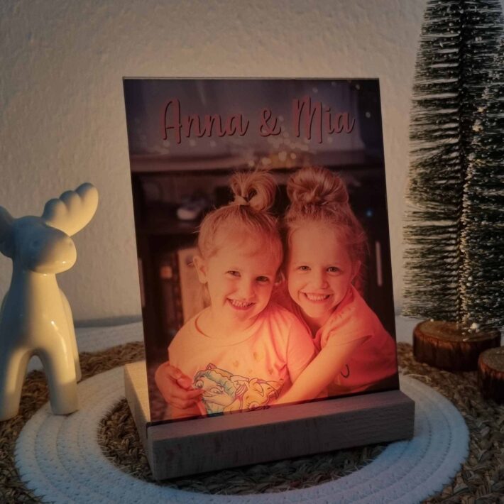 Fotoglas Teelichthalter Kinder Geschenk Oma Mama