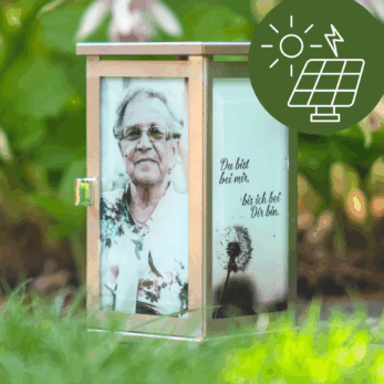 Solar Grablaterne mit Fotodruck Edle M